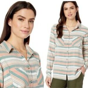 Kavu Striped Britt Button Down Sz L